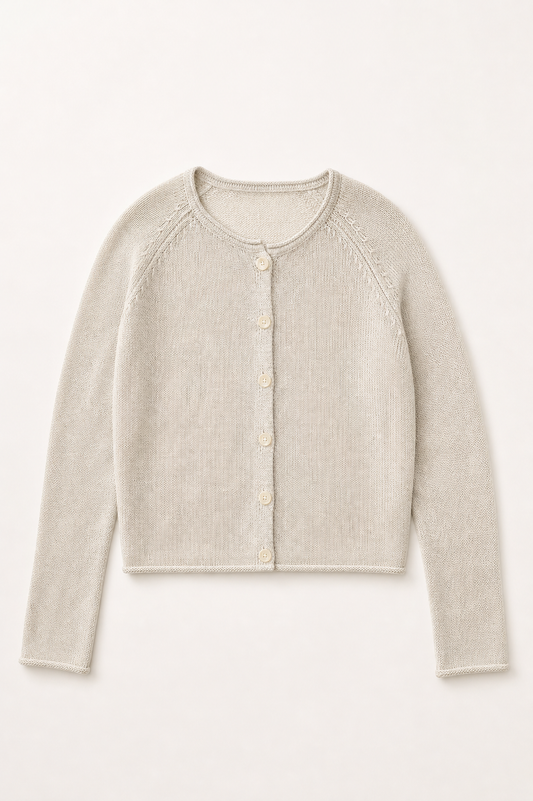 Linen Raglan Knit Cardigan