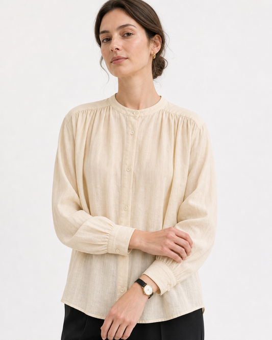 V-Neck Linen Shirt