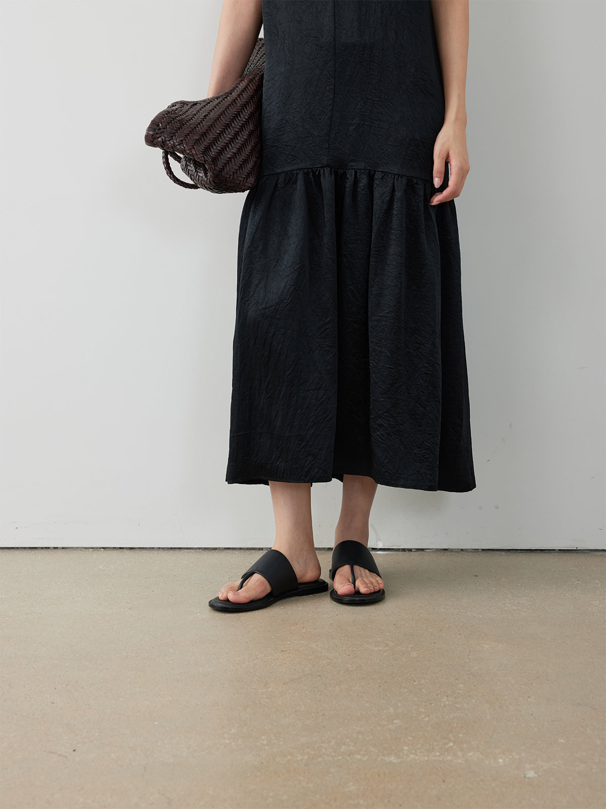 Cupro Sleeveless Midi Dress