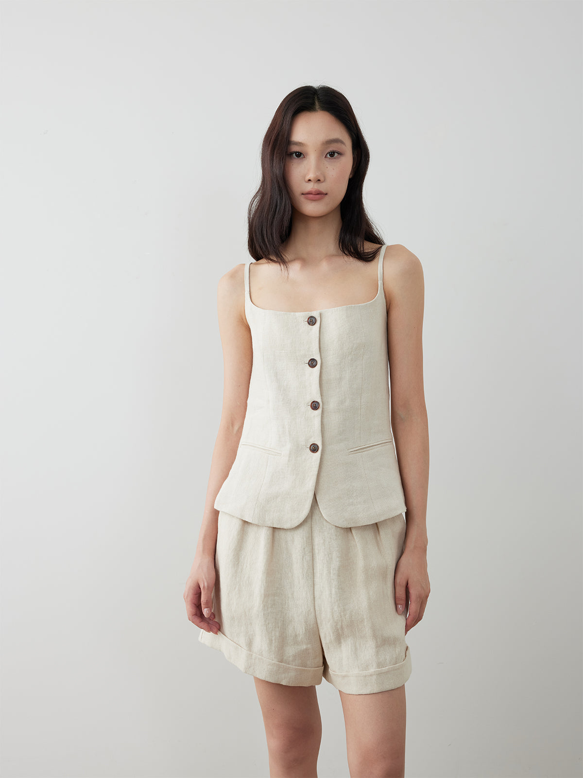 Linen Boat-Neck Camisole