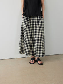 Check Wide-Leg Cropped Trousers