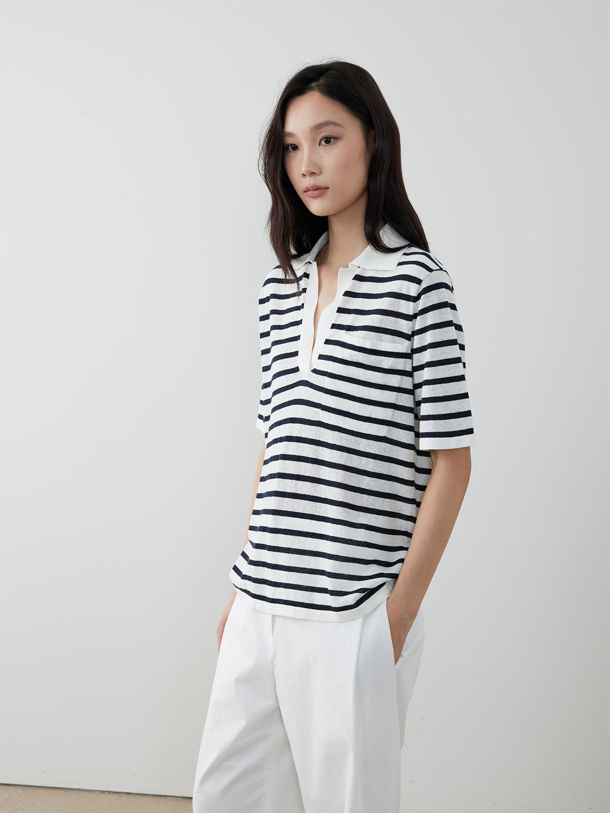 Striped Knit Polo