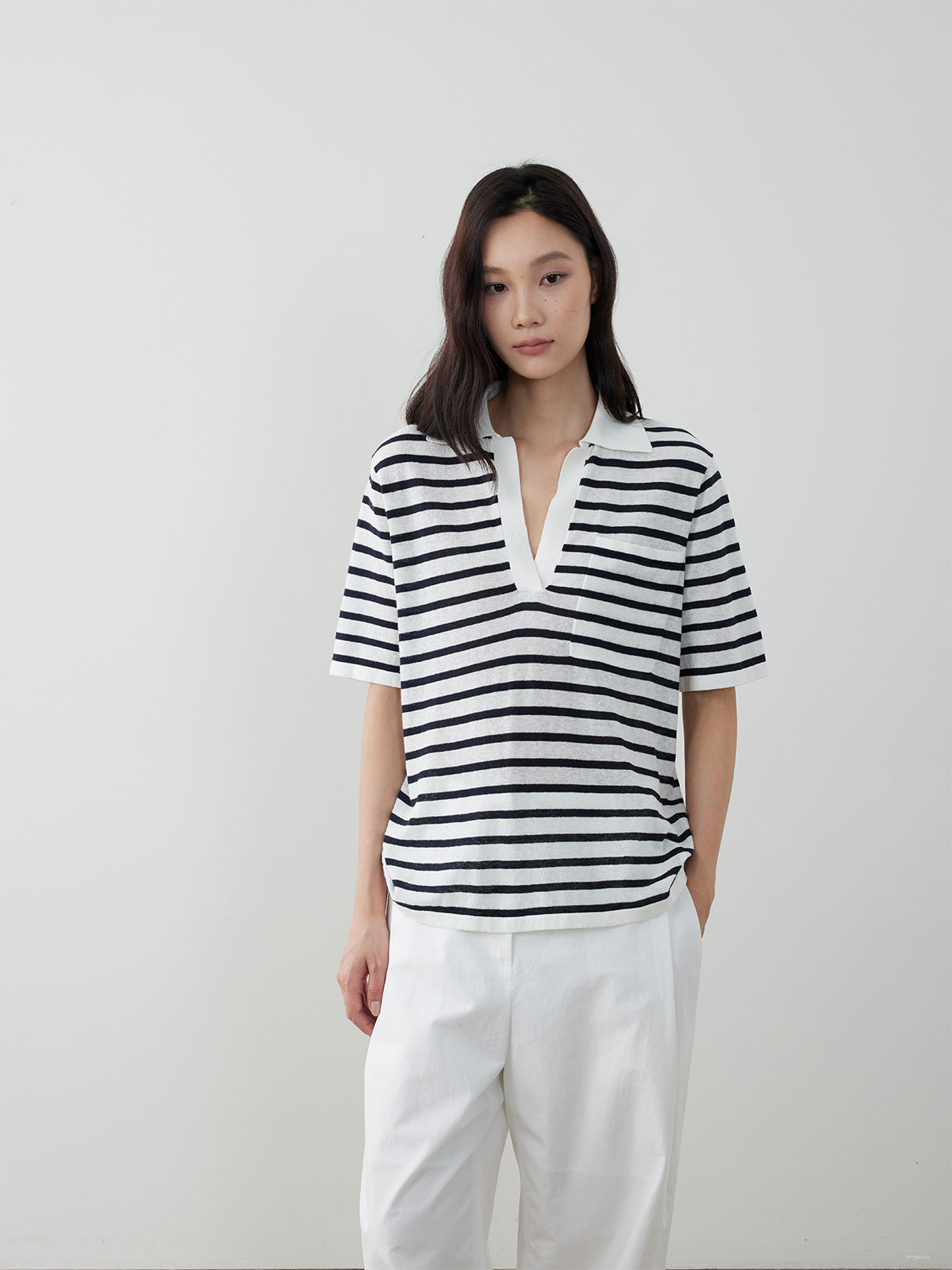 Striped Knit Polo