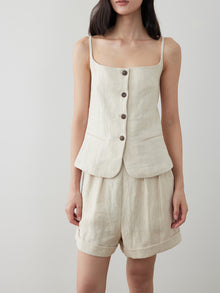 Linen Boat-Neck Camisole