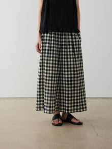 Check Wide-Leg Cropped Trousers
