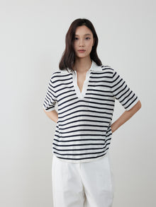 Striped Knit Polo