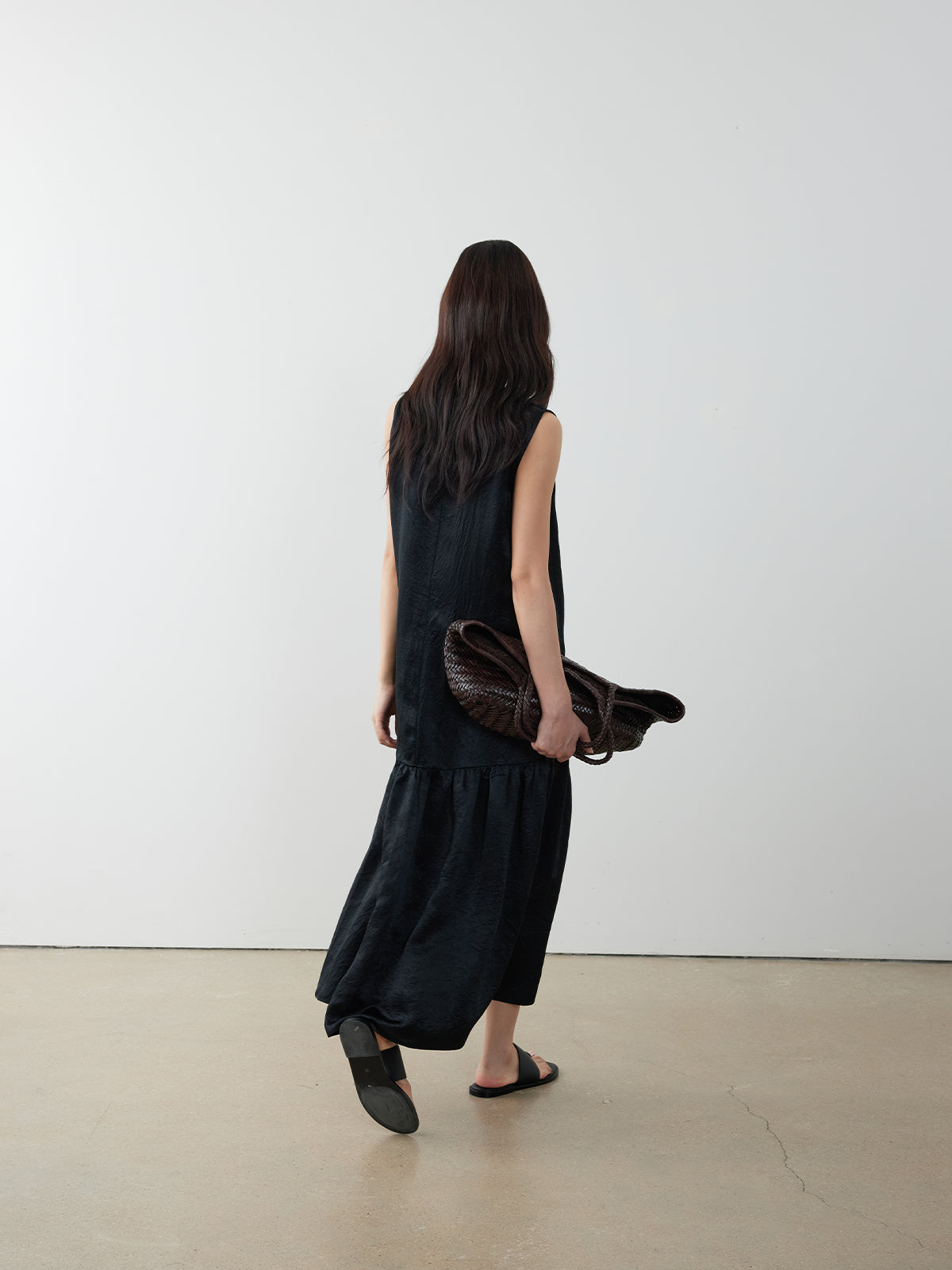 Cupro Sleeveless Midi Dress