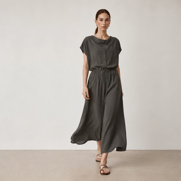 Cowl-Neck Silk-Blend Dress - product view 1