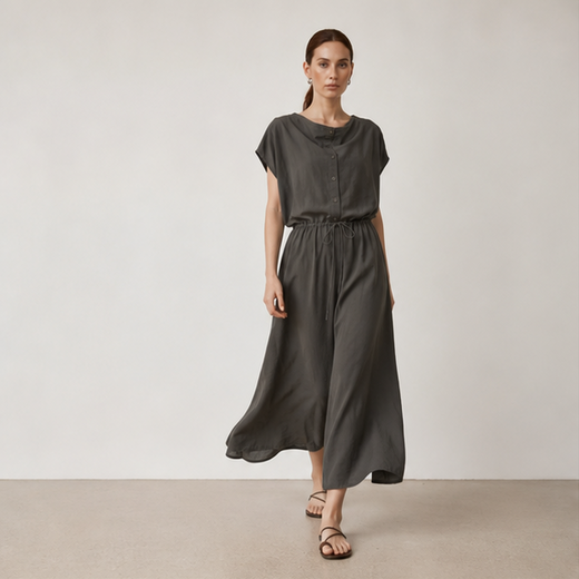 Cowl-Neck Silk-Blend Dress