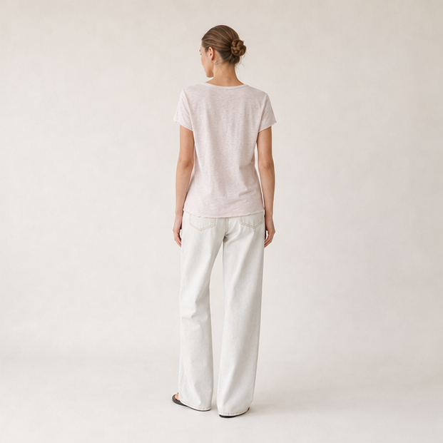 Slub Cotton V-Neck Tee