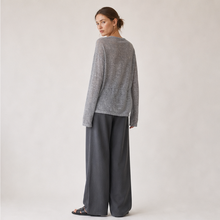 Tie-Waist Wool Knit Sweater