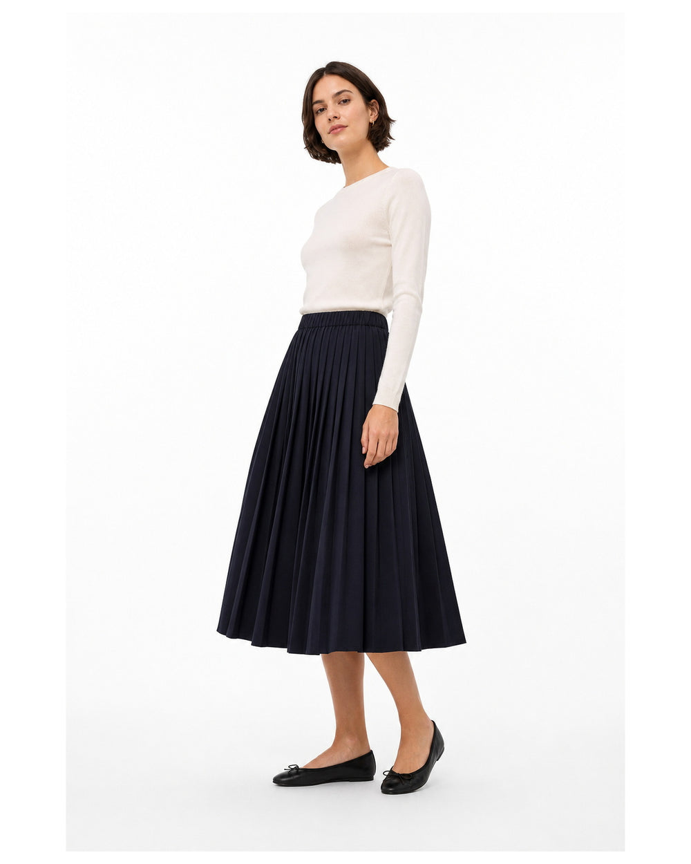 Pleated Lustrous Mini Skirt