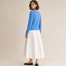Reversible U-Neck Knit Long-Sleeve Top