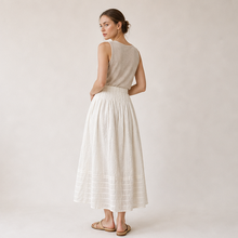 Jacquard Pleated Midi Skirt
