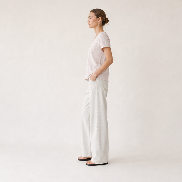 Slub Cotton V-Neck Tee
