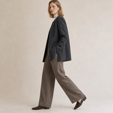 Collarless Wool Blazer