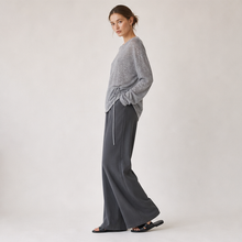 Tie-Waist Wool Knit Sweater