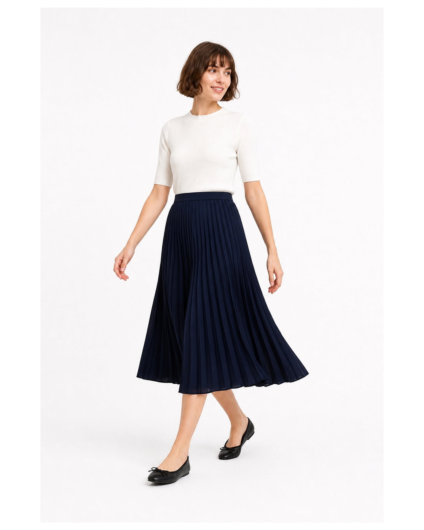 Pleated Lustrous Mini Skirt