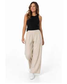 Pure Linen Wide-Leg Trousers