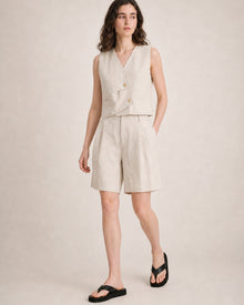 Pleated Linen Shorts