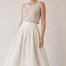 Jacquard Pleated Midi Skirt