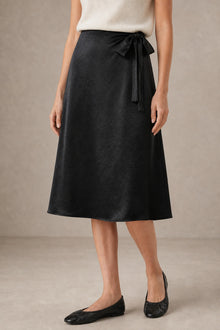Cupro Tie-Waist Midi Skirt