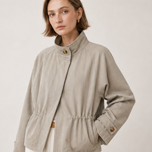 Stand-Collar Lyocell Trench Jacket