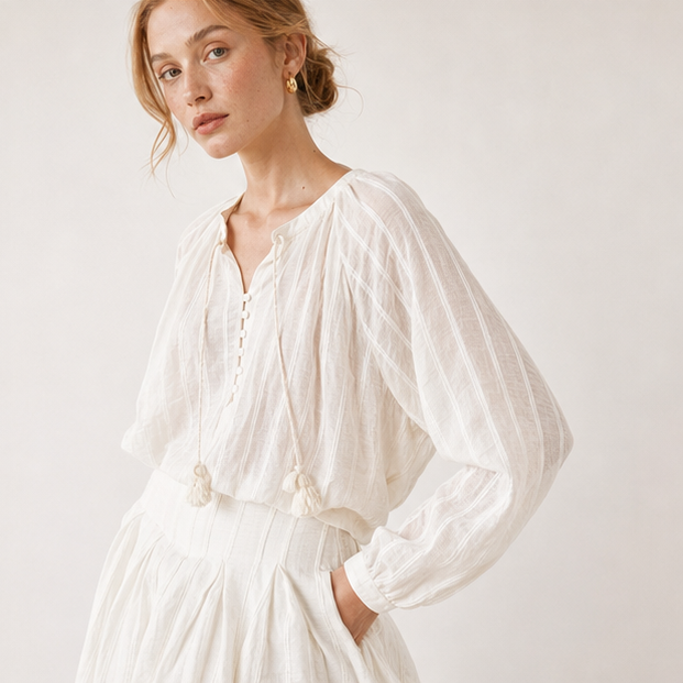 Fringed Jacquard Shirt