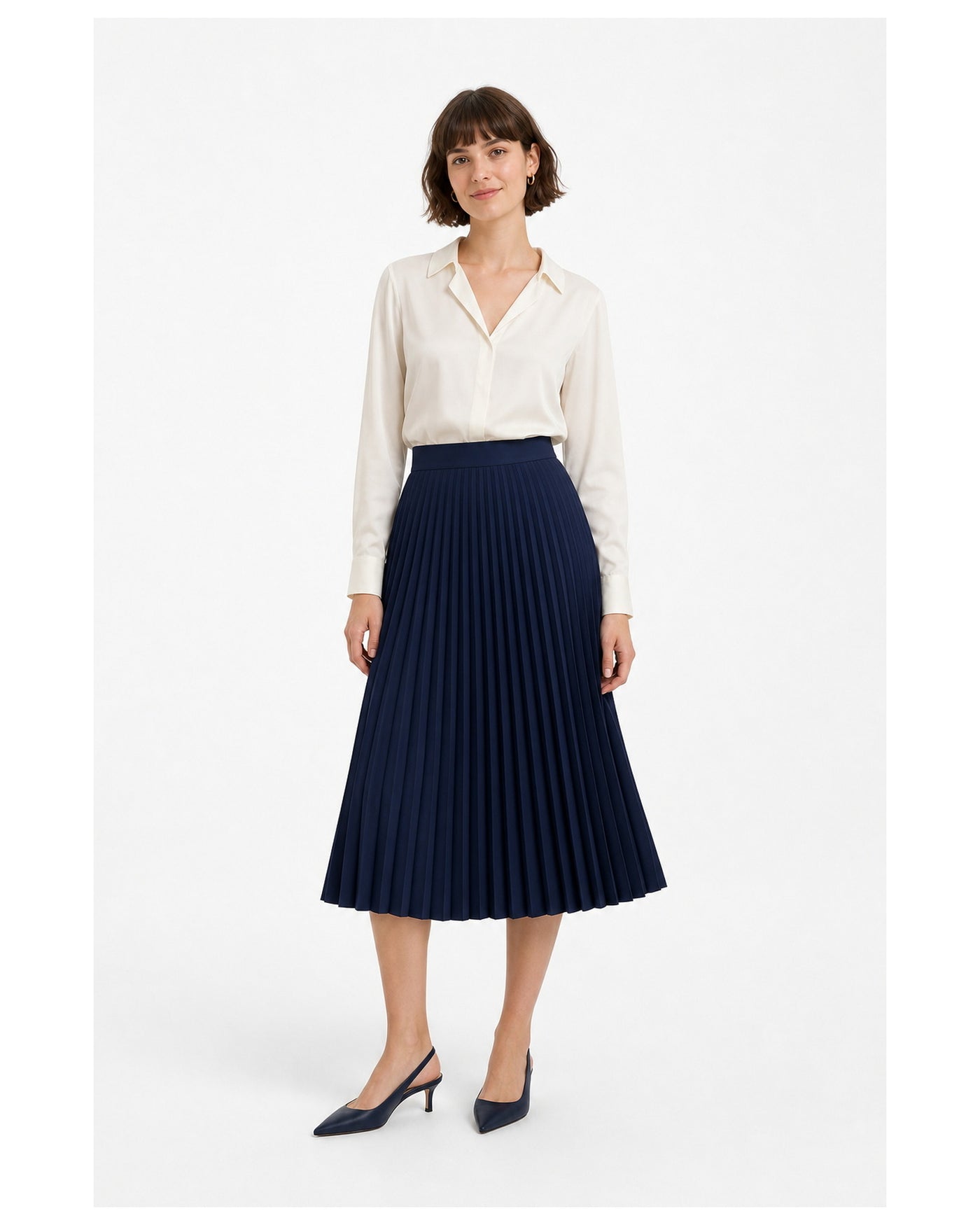 Pleated Lustrous Mini Skirt