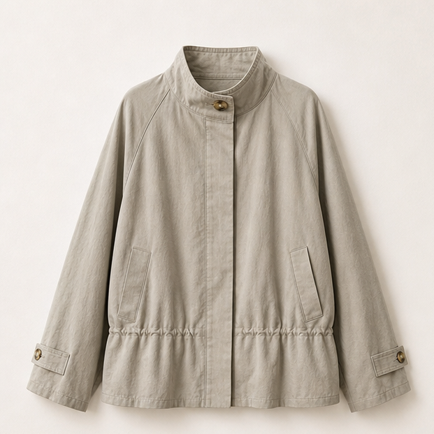 Stand-Collar Lyocell Trench Jacket