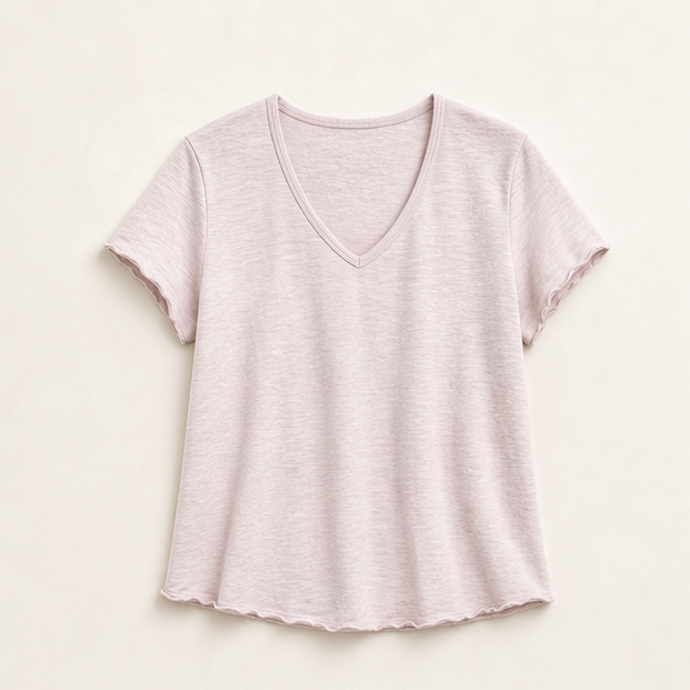 Slub Cotton V-Neck Tee