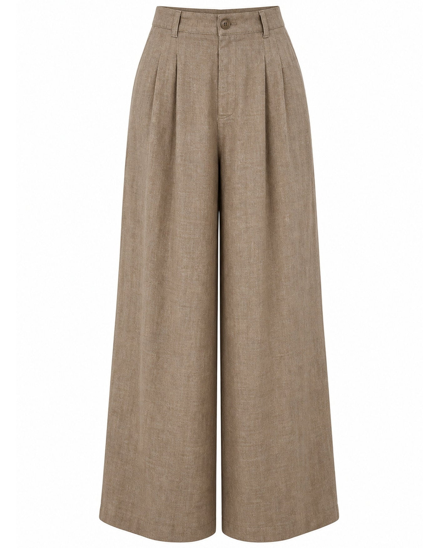 Pure Linen Wide-Leg Trousers（brown）