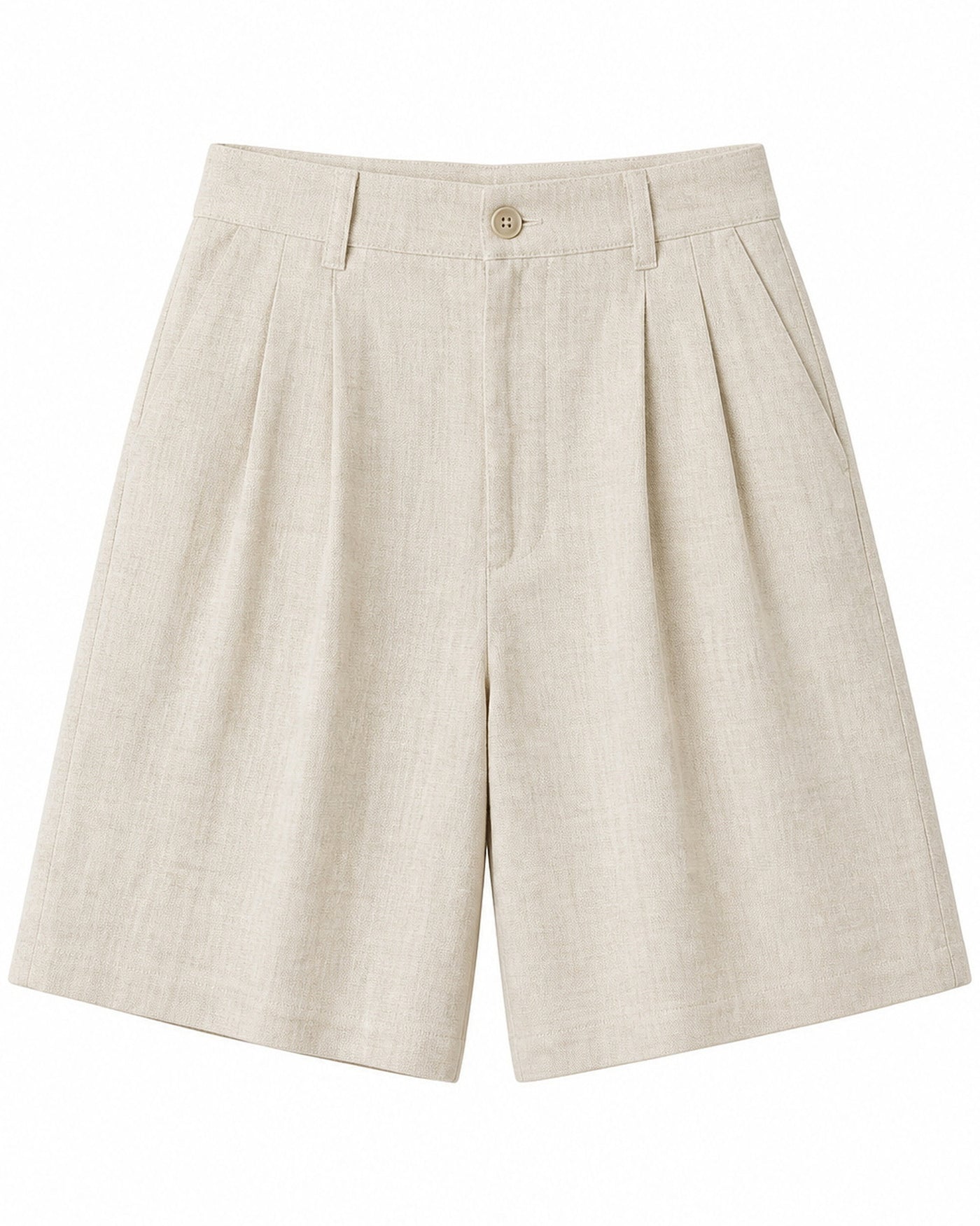 Pleated Linen Shorts