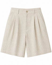 Pleated Linen Shorts