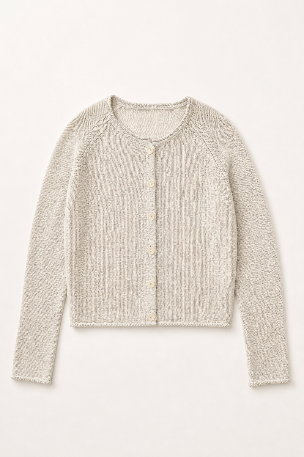 Linen Raglan Knit Cardigan