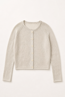 Linen Raglan Knit Cardigan