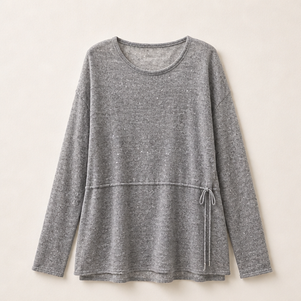 Tie-Waist Wool Knit Sweater