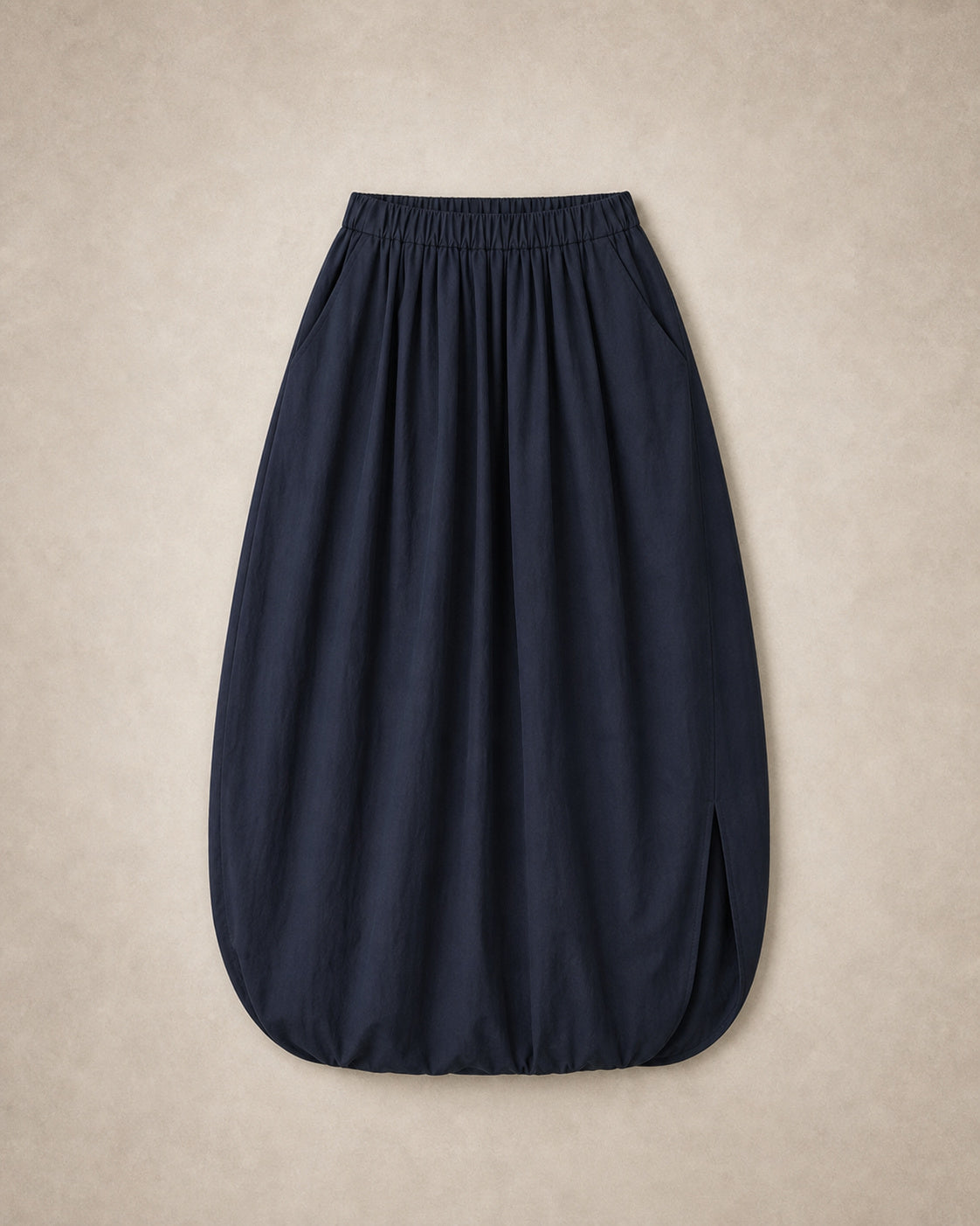 Tuck-Pleated Midi Skirt