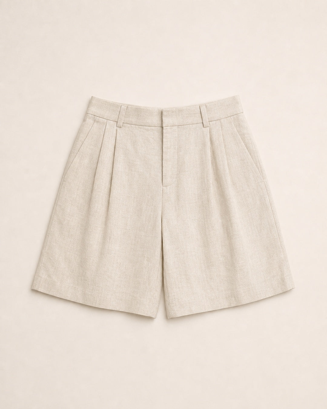 Pleated Linen Shorts