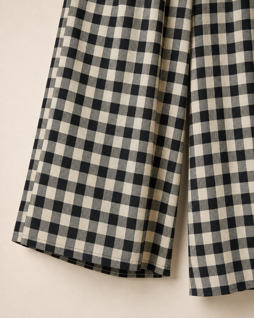 Check Wide-Leg Cropped Trousers