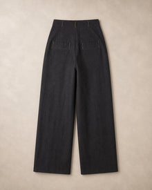 Black Linen Carrot-Fit Trousers