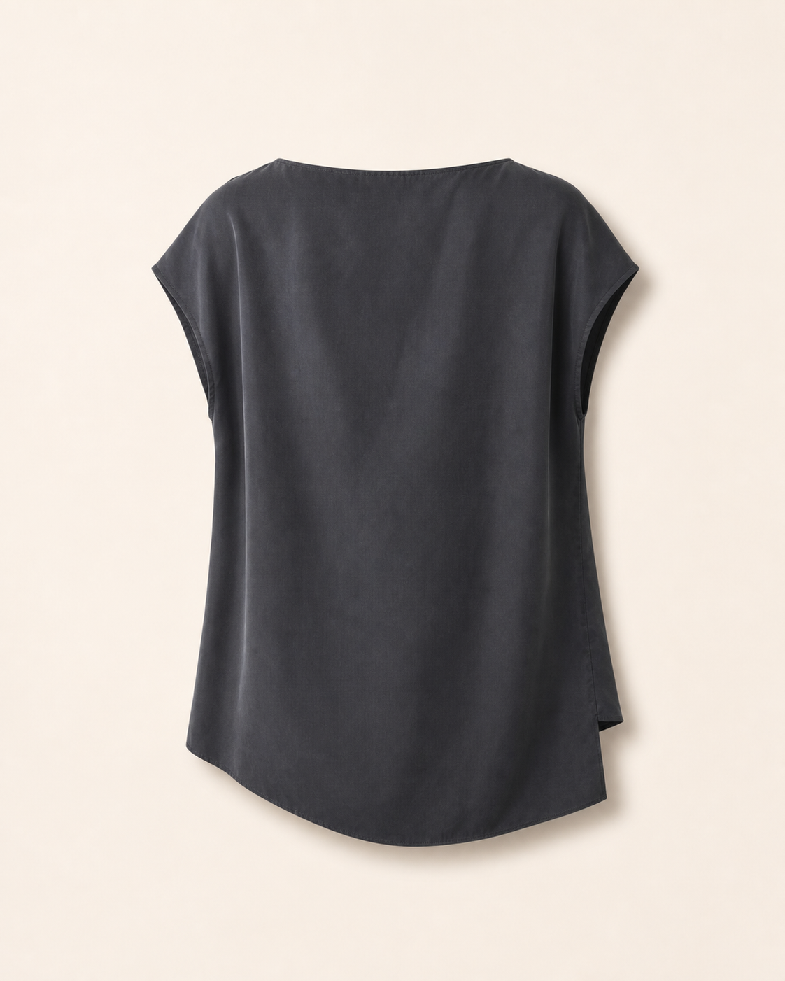 Asymmetric Cupro Cowl-Neck Top