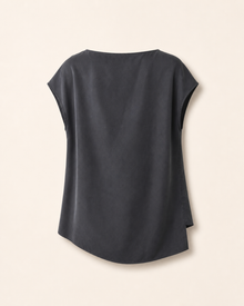 Asymmetric Cupro Cowl-Neck Top