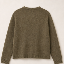 Linen Long-Sleeve Knit Cardigan（Olive Green）