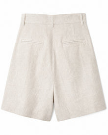 Pleated Linen Shorts
