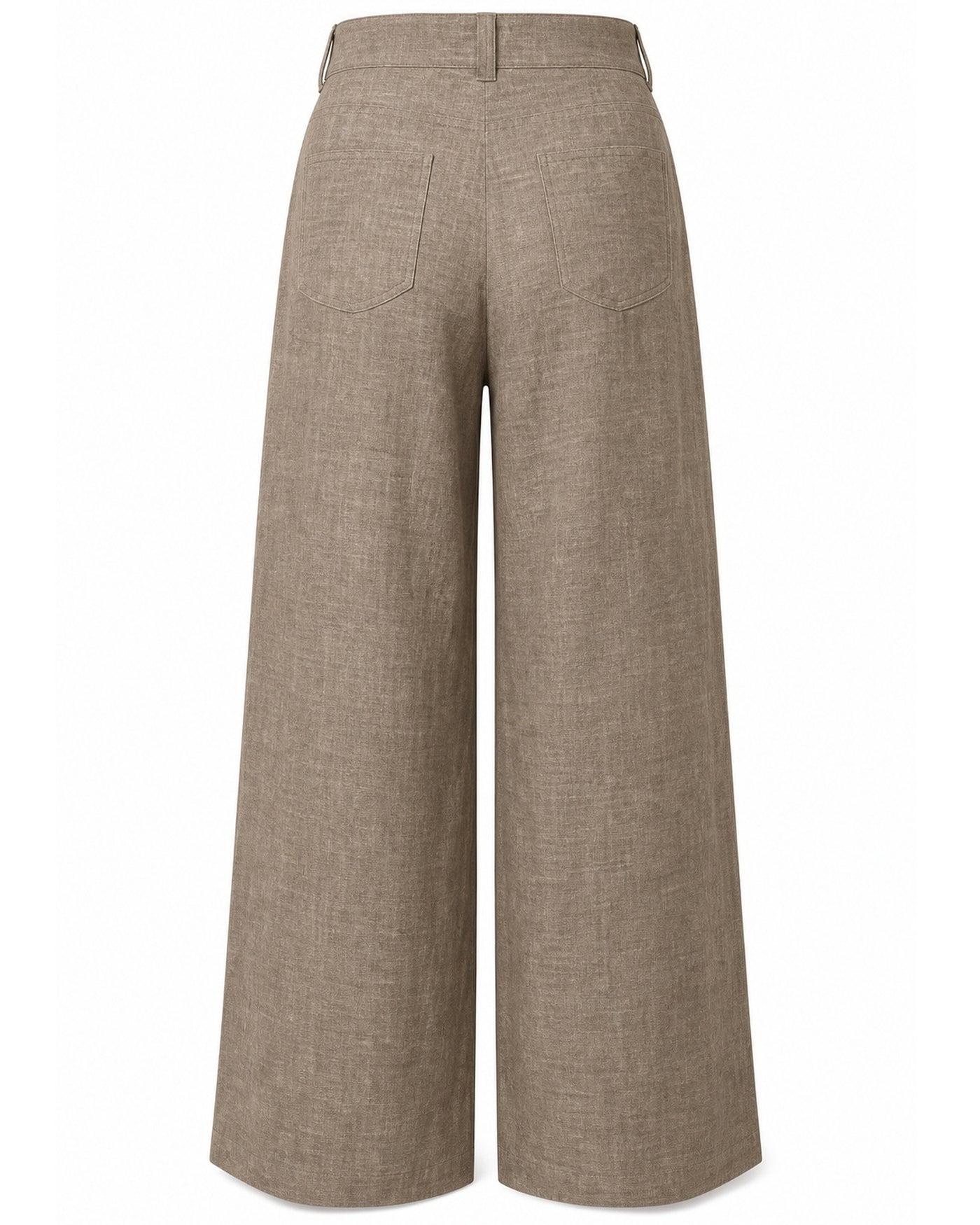Pure Linen Wide-Leg Trousers（brown）