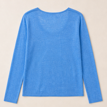 Reversible U-Neck Knit Long-Sleeve Top