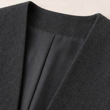 Collarless Wool Blazer