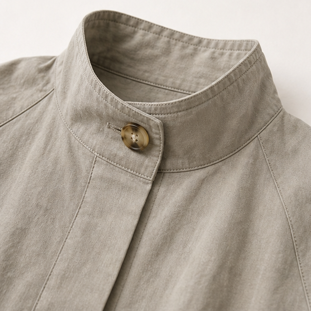 Stand-Collar Lyocell Trench Jacket
