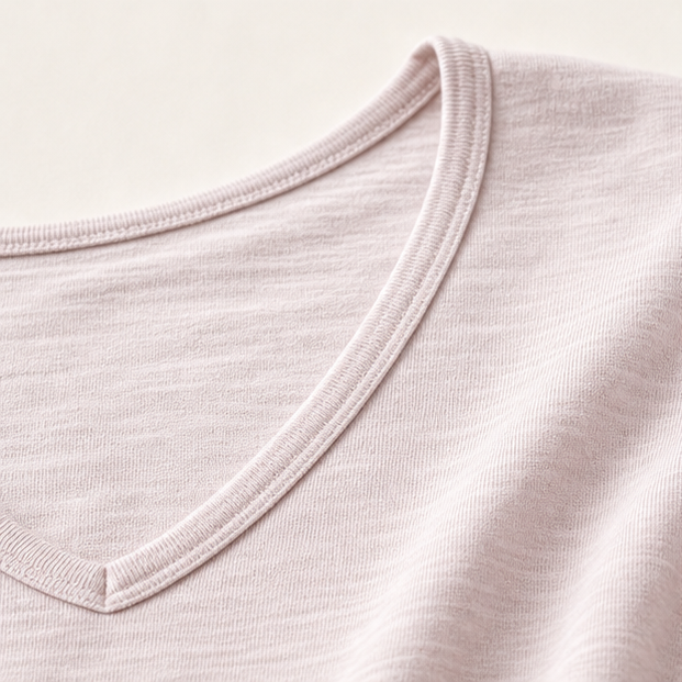 Slub Cotton V-Neck Tee